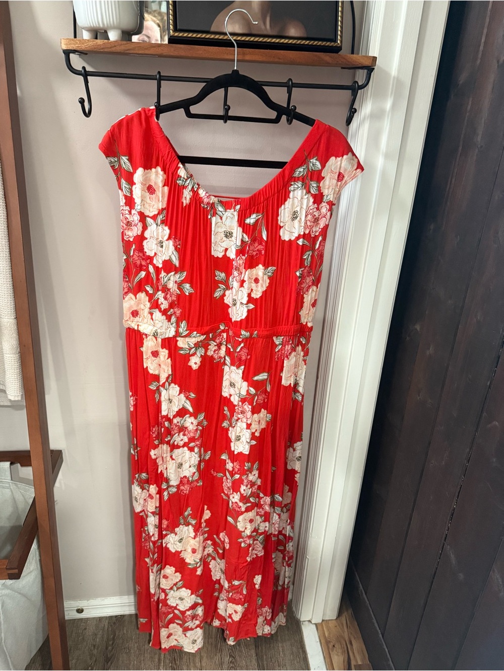 TORRID Red Floral Cap-Sleeve Maxi Dress